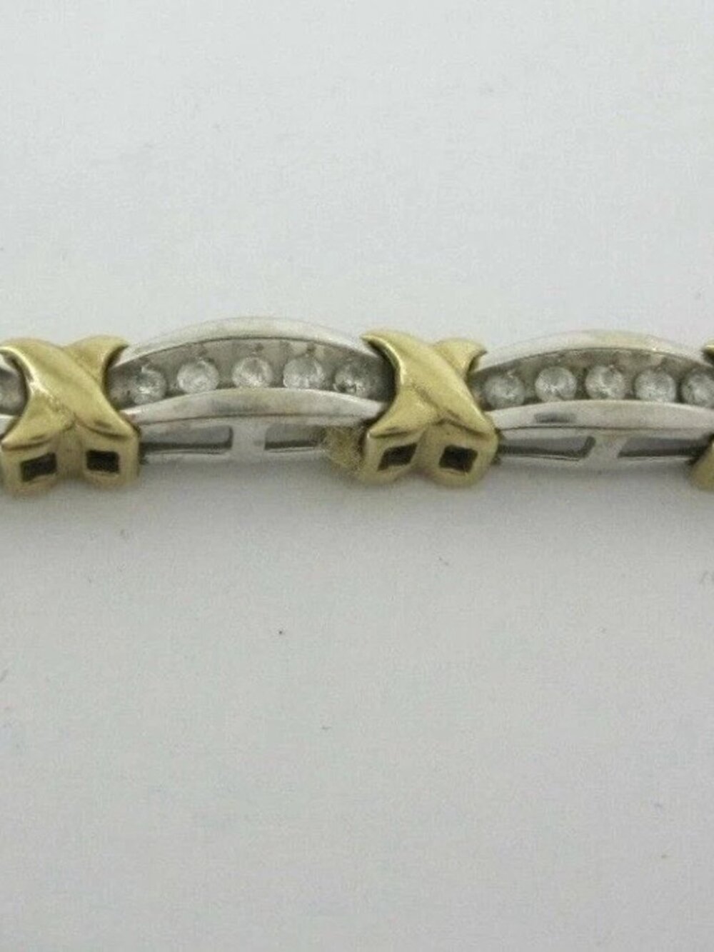 BEAUTIFUL LADIES 10K MULTI-TONE GOLD DIAMOND TENNIS BRACELET .7CT. 13.1G